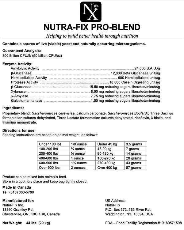 NutraFX - Pro Blend Fermentation Supplement For Livestock